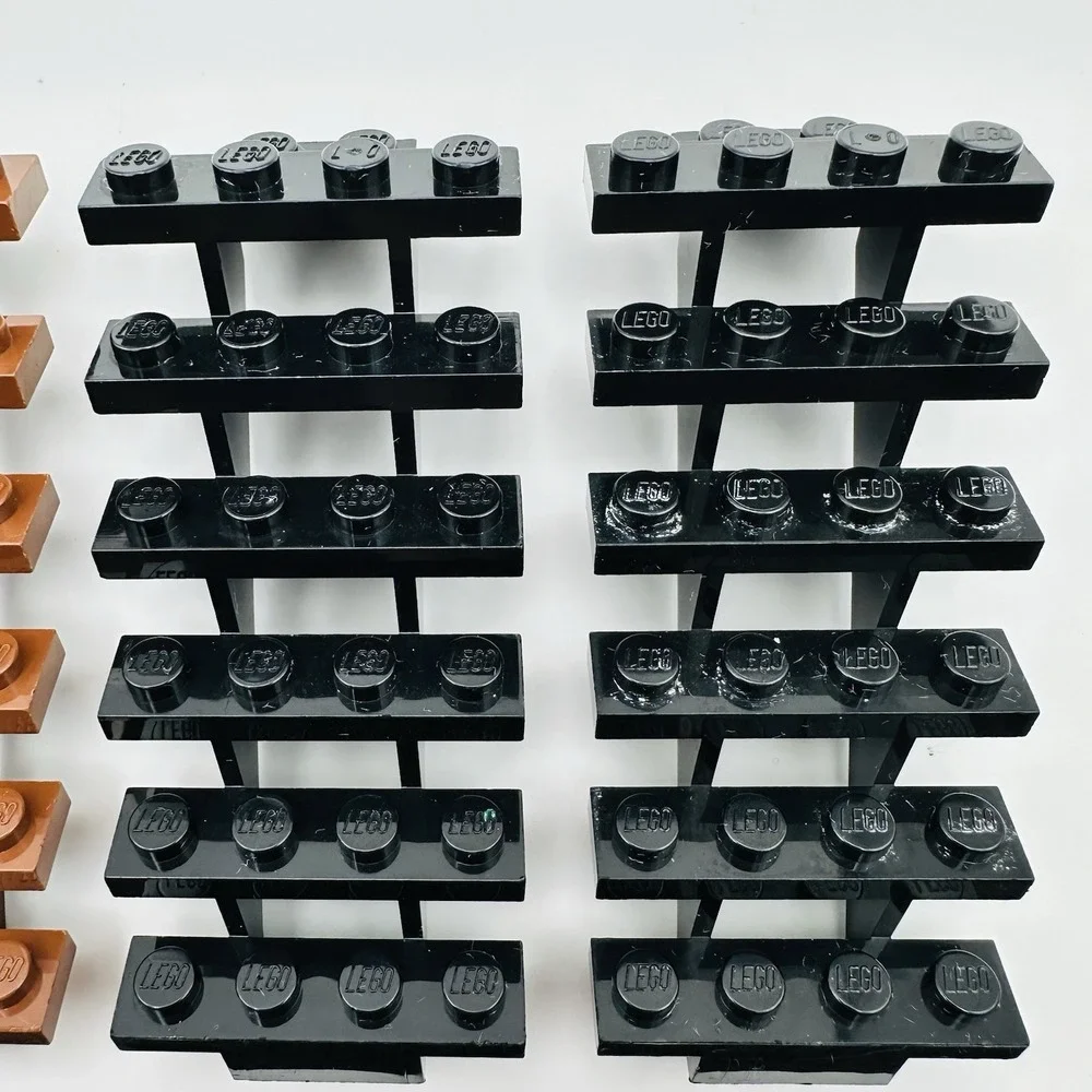 Lego Lot of 2 Brown & 2 Black Steps Stairs 30134 7x4x6 Straight Open Pre-owned‎